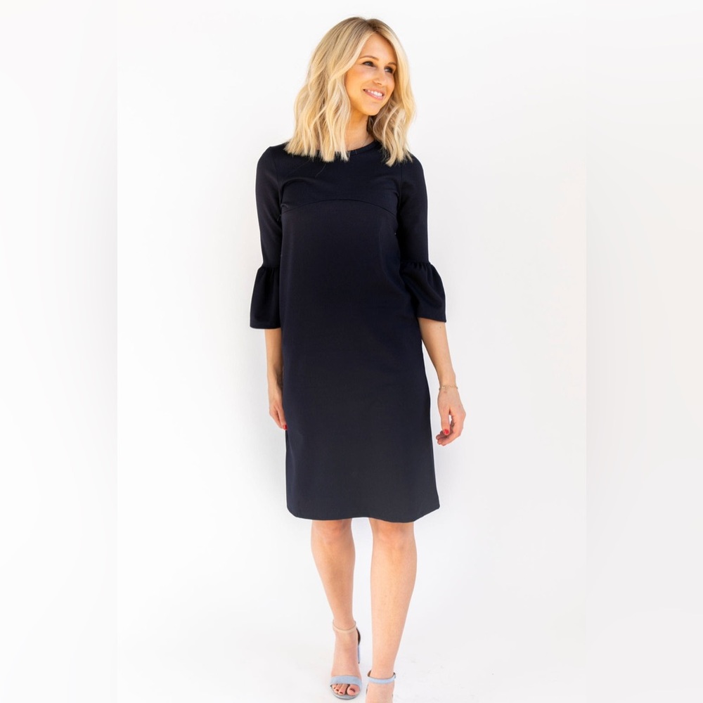 Elizabeth McKay Navy Bell Sleeve Dress